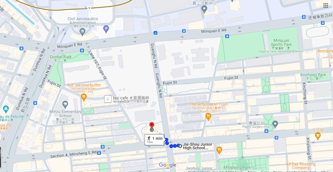 Route from bus station to the venue