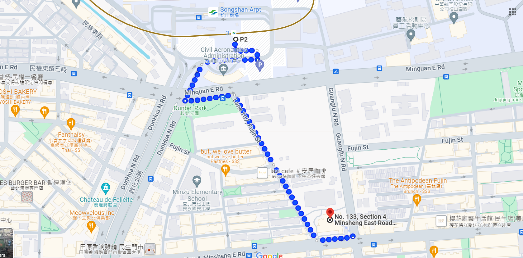 Route from metro railway station to the venue